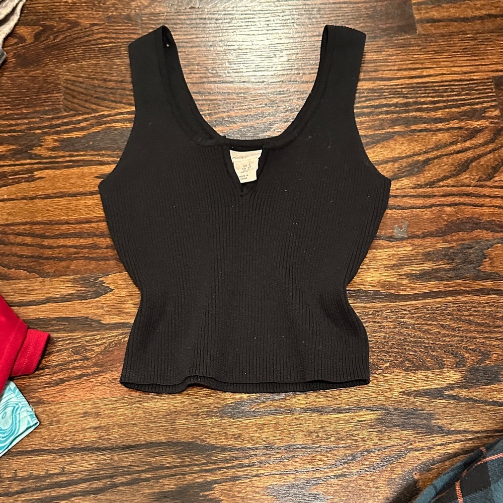 Black Ribbed Women's Top